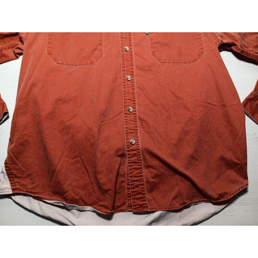 Columbia XCO short-sleeved cotton shirt mens size Large Burnt Orange Rust Color - Picture 2 of 16